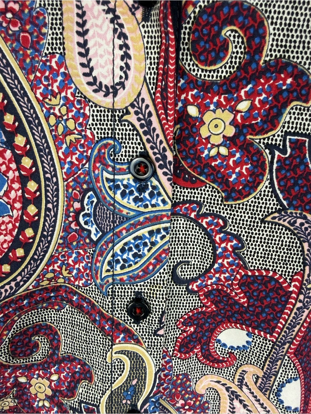 ERFO Vibrant Paisley Print Button Down Shirt EU 36 / US 6 Stretch Cotton - Picture 9 of 14